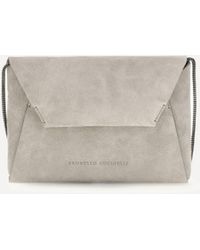 Brunello Cucinelli - Bc Duo Suede Clutch Bag - Lyst