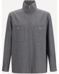 Valentino - Mouliné Wool Shirt Jacket - Lyst