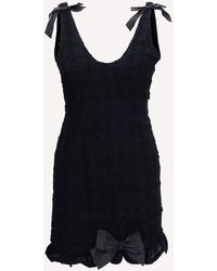 Alessandra Rich - Checked Bouclé Tweed Mni Dress With Bows - Lyst