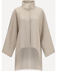 Alaïa - Asymmetric Double Face Cashmere Coat - Lyst