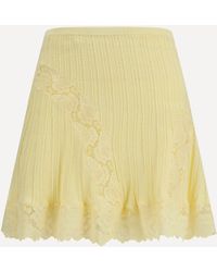 Self-Portrait - Pointelle Knit Mini Skirt - Lyst