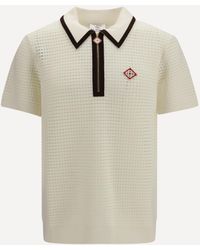 CASABLANCA - Textured Terry Polo Shirt - Lyst