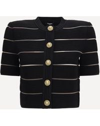 Balmain - Short-Sleeved Buttoned Cardigan - Lyst