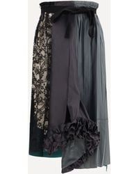 Prada - Gonna Midi Con Design Patchwork E Costruzione A Inserti - Lyst