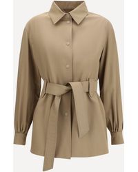 Max Mara - Wool Jacket-Shirt With Belt - Lyst