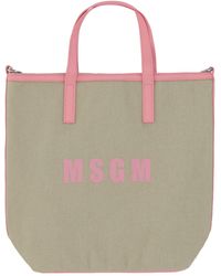 MSGM - Small Shopping Canvas Bag - Lyst
