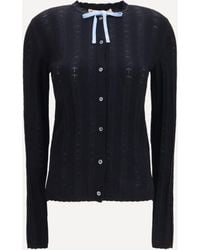 Marni - Wool And Silk Cardigan With Bow - Lyst