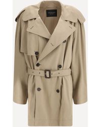 Balenciaga - Belted Double-Breasted Trench Coat - Lyst