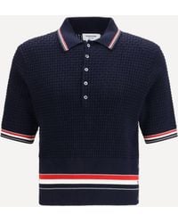 Thom Browne - Woven Cotton Polo - Lyst
