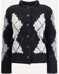 Ermanno Scervino - Wool Argyle-Patterned Cardigan - Lyst
