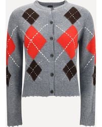 Pinko - Cardiff Diamond Wool And Cashmere Crewneck Cardigan - Lyst