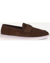 Prada - Suede Loafers - Lyst