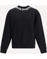 Palm Angels - Cotton Crewneck Sweatshirt With Logo - Lyst
