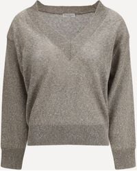 Brunello Cucinelli - Sparkling Linen Sweater - Lyst