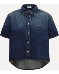 Loewe - Short Sleeve Denim Trapeze Shirt - Lyst