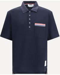 Thom Browne - Short-Sleeve Polo With Chest Pocket - Lyst