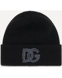 Dolce & Gabbana - Logo English Rib Knit Beanie - Lyst