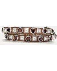 Etro - Leather Belt With Jeweled Studs - Lyst