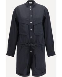 Isabel Marant - Short Cotton Blend Jumpsuit - Lyst