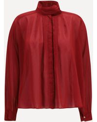 forte_forte - Forte_Forte Pleated High-Neck Blouse - Lyst