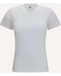 TOTEME - V-Neck Cotton Jersey T-Shirt - Lyst