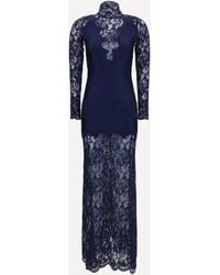 Rabanne - Long Lace And Jersey Dress - Lyst