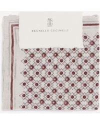 Brunello Cucinelli - Silk Pochette With Geometric Pattern - Lyst