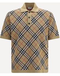 Burberry - Beige Cotton Polo Shirt - Lyst