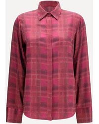Ermanno Scervino - Crystal Check Satin Shirt - Lyst