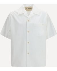 Valentino - Cotton Poplin Bowling Shirt With Vgold - Lyst