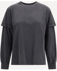 Ganni - Future Heavy Jersey Long-Sleeve T-Shirt - Lyst