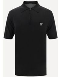 Prada - Virgin Wool Polo Shirt - Lyst
