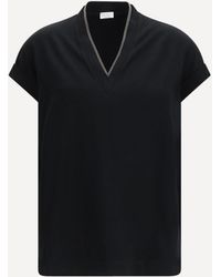 Brunello Cucinelli - T-Shirt With Embellishments - Lyst