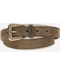 Brunello Cucinelli - Suede Belt With Monili Detail - Lyst