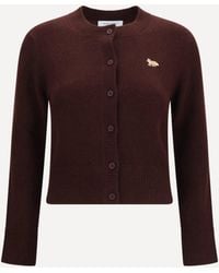 Maison Kitsuné - Baby Fox Fitted Lambswool Cardigan - Lyst