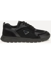 Prada - Prax Leather And Fabric Sneakers - Lyst