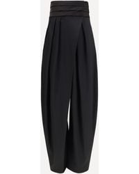 Alaïa - Rounded Tuxedo Wool Pants - Lyst