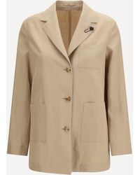 Lardini - Single-Breasted Wool And Cotton Jacket - Lyst