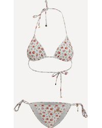 Dolce & Gabbana - Triangle Bikini With Roselline Print - Lyst