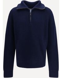 Balenciaga - Ribbed Knit Zip Sweater - Lyst