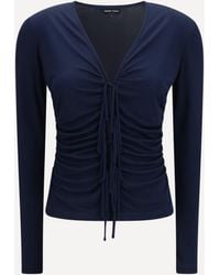 Giorgio Armani - V-Neck Viscose Jersey Top - Lyst