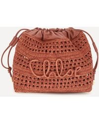 Chloé - Raffia Drawstring Shoulder Bag - Lyst