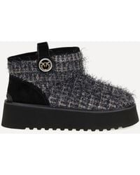 Pinko - Tweed And Lurex Ankle Boots - Lyst