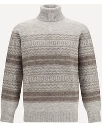 Brunello Cucinelli - Turtleneck Sweater Fair Isle - Lyst