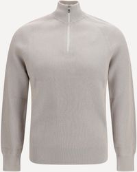 Brunello Cucinelli - Cotton Sweater With A High Neckline - Lyst