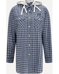 Miu Miu - Checked Hooded Shirt - Lyst
