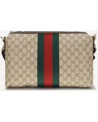 Gucci - Medium Gg Shoulder Bag With Web Stripe - Lyst