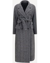 Brunello Cucinelli - Long Alpaca-Blend Coat With Belt - Lyst