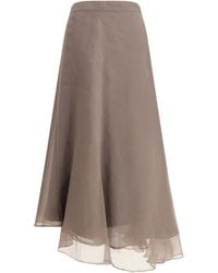 Brunello Cucinelli - Gonna Midi - Lyst