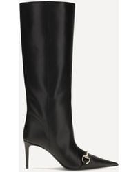 Gucci - Slip-On Leather Boots With Horsebit - Lyst